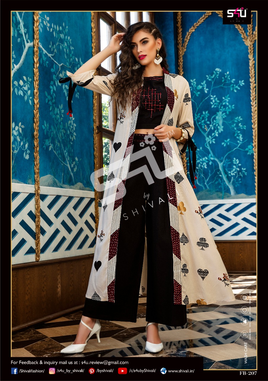 S4U Fusion Beats vol 2 kurti with shrug na plazzo pant